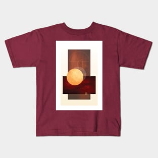 Minimalist Geometric Red and Orange Art Print Kids T-Shirt